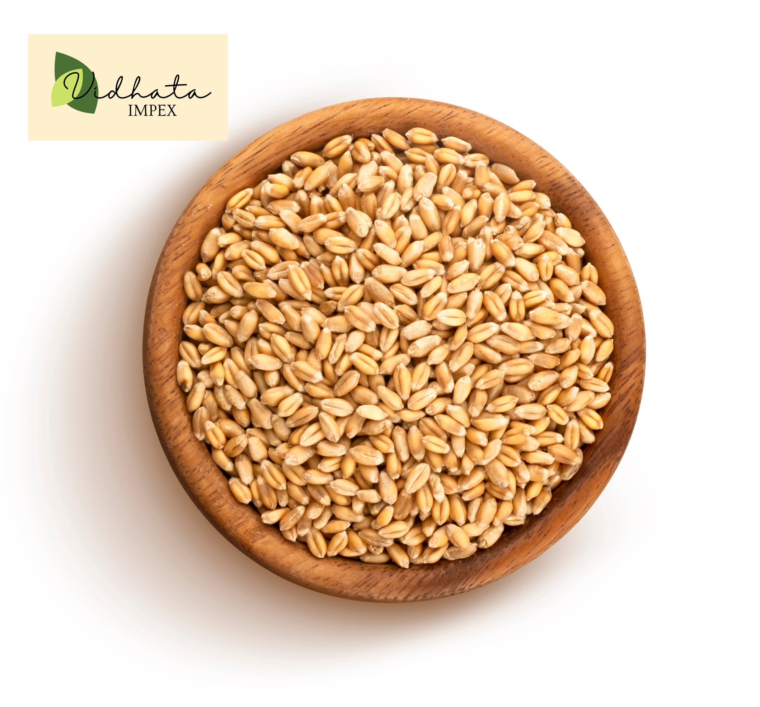Wooden,Bowl,Of,Wheat,Grains,Isolated,On,White,Background,With